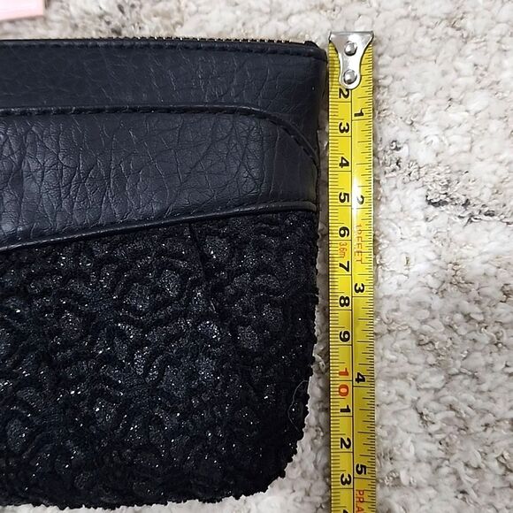 JUICY COUTURE Wristlet black Clutch Pebbled Leather nostalgic luxury Y2K Punk - Picture 9 of 10